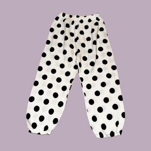 Kids Black and White Polka Dot Pants